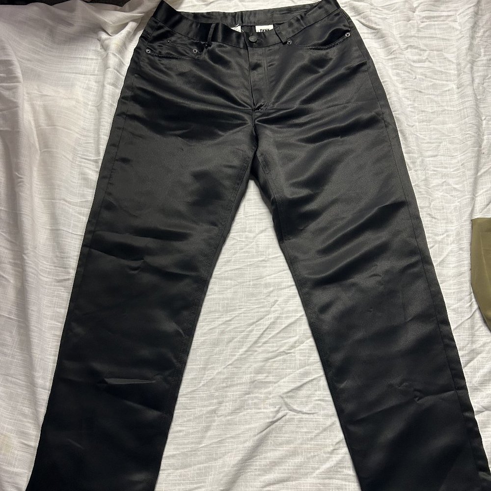 Black leather soft pants